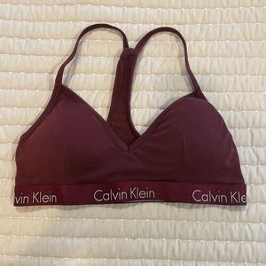 Calvin Klein Maroon Sports Bra